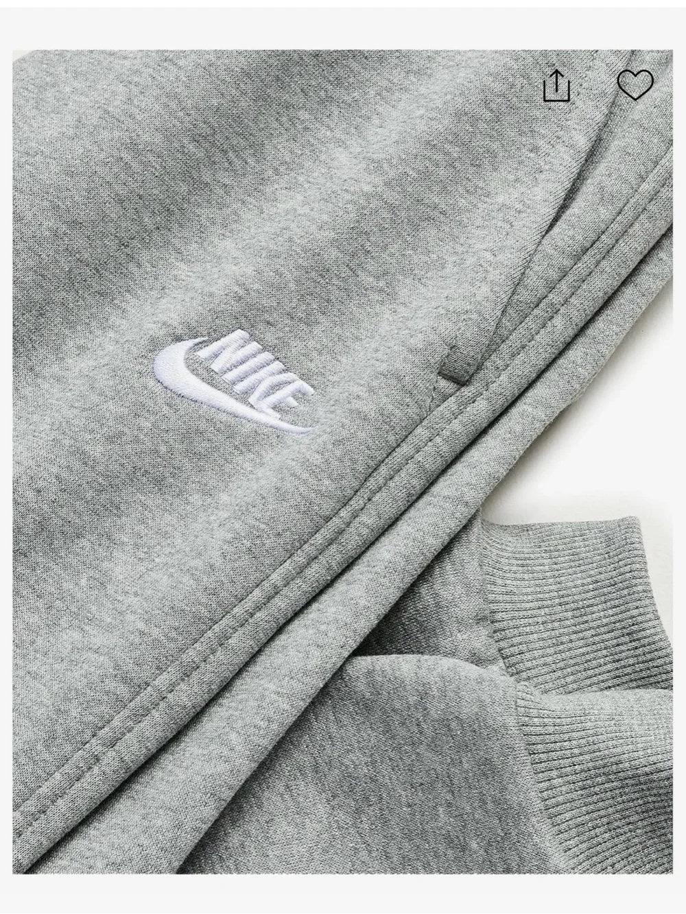 Nike Kids’ Grey Kids Fleece Joggers with White Logo